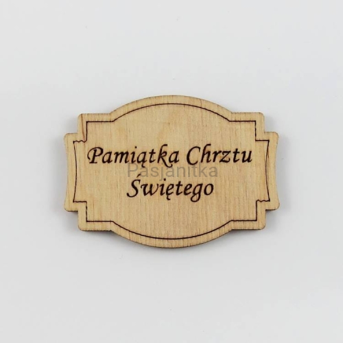 Tabliczka "Pamiątka Chrztu Świętego" 7 cm x 4,9 cm