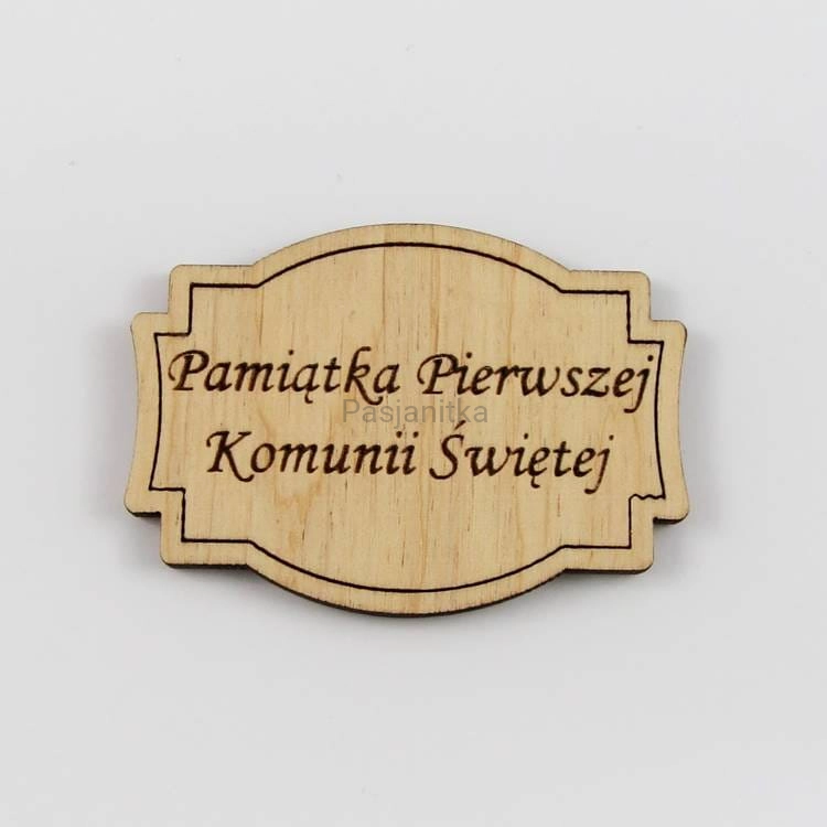 Tabliczka "Pamiątka Pierwszej Komunii Świętej" 7 cm x 4,9 cm