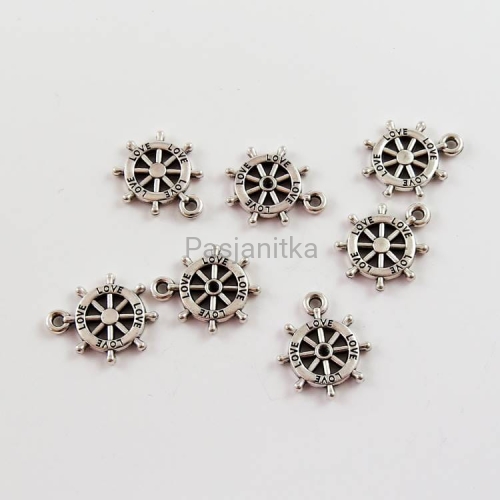 Zawieszka koło ster 15 mm srebrny