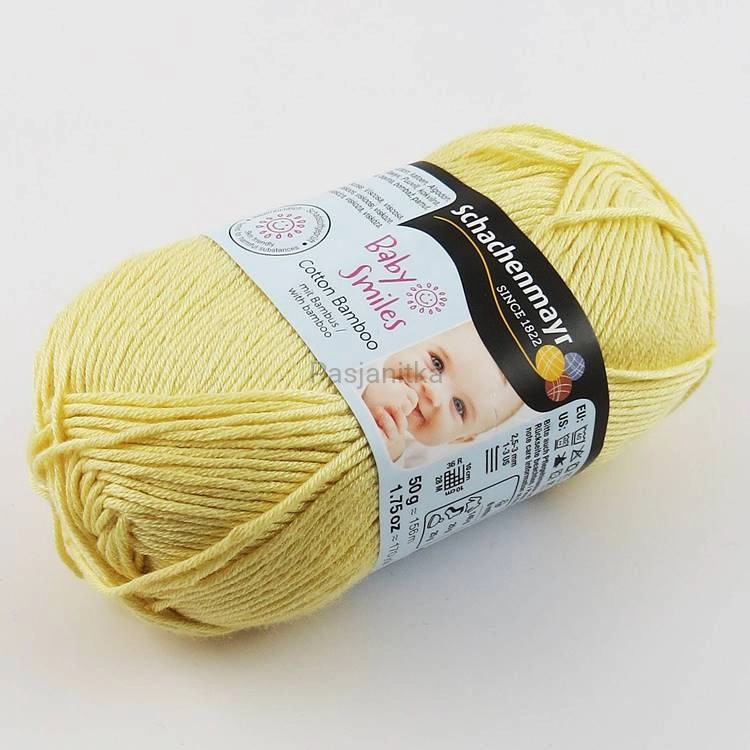 Włóczka Baby Smiles Cotton Bamboo 1021 jasny żółty