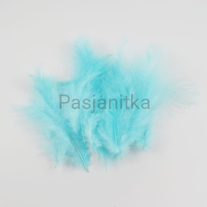 Pióra strusie / jasny niebieski / ok 20 szt