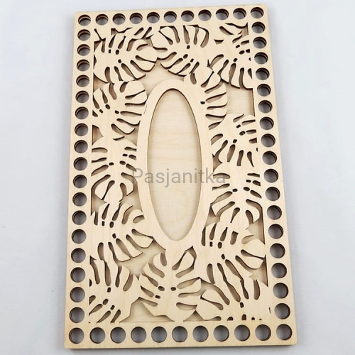 Baza komplet chustecznik 15 x 25 cm / monstera, wzór 1