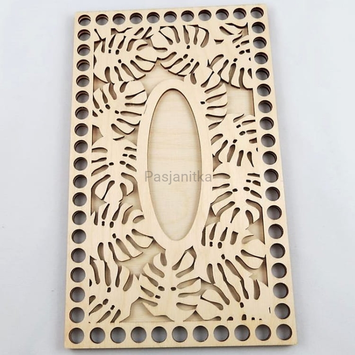 Baza komplet chustecznik 15 x 25 cm / monstera, wzór 1