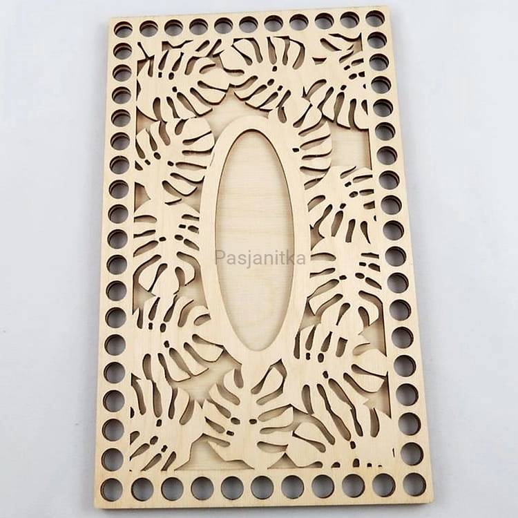 Baza komplet chustecznik 15 x 25 cm / monstera, wzór 1