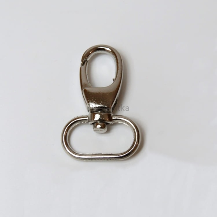 Karabińczyk 20 mm x 39 mm, srebrny
