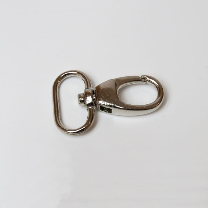 Karabińczyk 20 mm x 39 mm, srebrny