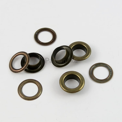 Oczka metalowe 10 mm stare złoto / 4 komplety