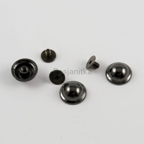 Nit skręcany 13 x 8 mm, czarny / 2 komplety