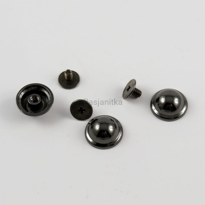 Nit skręcany 13 x 8 mm, czarny / 2 komplety