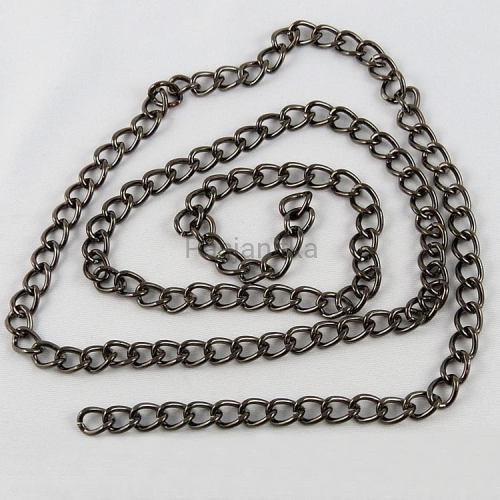 Łańcuszek do torebki, 100 cm czarny, oczko 10 x 8 mm