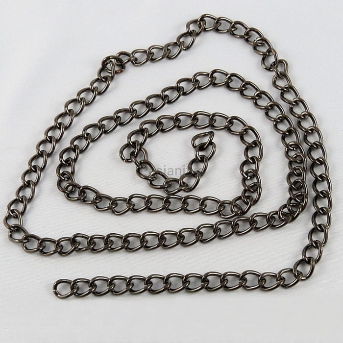 Łańcuszek do torebki, 100 cm czarny, oczko 10 x 8 mm