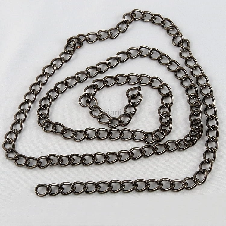 Łańcuszek do torebki, 100 cm czarny, oczko 10 x 8 mm