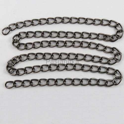 Łańcuszek do torebki, 100 cm czarny, oczko 10 x 15 mm
