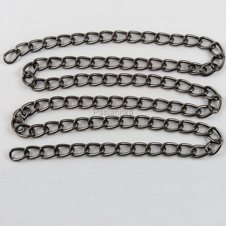 Łańcuszek do torebki, 100 cm czarny, oczko 10 x 15 mm