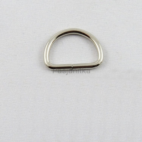 Półkole metalowe 20 mm, srebrne - cienkie