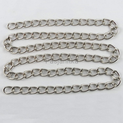 Łańcuszek do torebki, 100 cm srebrny, oczko 10 x 15 mm