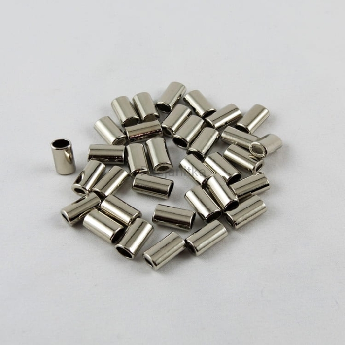 Końcówki metalowe 8 x 14 mm, srebrny