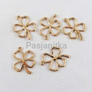 Zawieszka koniczyna 20 x 24 mm złoty