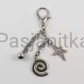 Zawieszka/ Karabińczyk dekoracyjna, gwiazda / srebrny