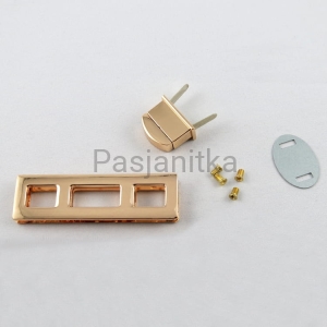 Zapięcie do torebki złoty, 70 x 20 mm