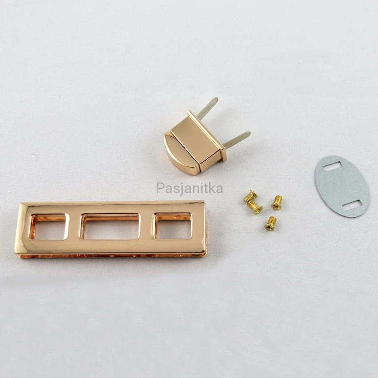 Zapięcie do torebki złoty, 70 x 20 mm