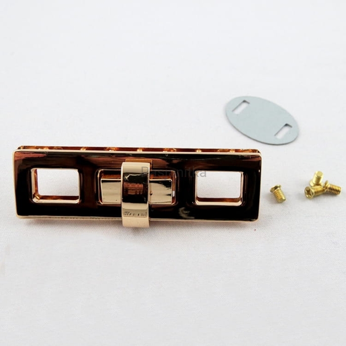 Zapięcie do torebki złoty, 70 x 20 mm