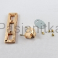 Zapięcie do torebki złoty, 70 x 20 mm