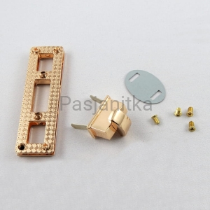 Zapięcie do torebki złoty, 70 x 20 mm