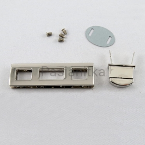 Zapięcie do torebki srebrny, 70 x 20 mm