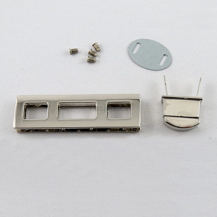 Zapięcie do torebki srebrny, 70 x 20 mm