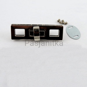 Zapięcie do torebki srebrny, 70 x 20 mm