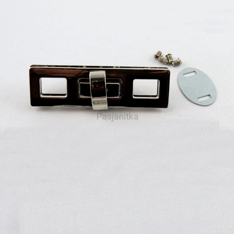 Zapięcie do torebki srebrny, 70 x 20 mm