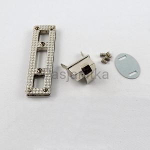 Zapięcie do torebki srebrny, 70 x 20 mm