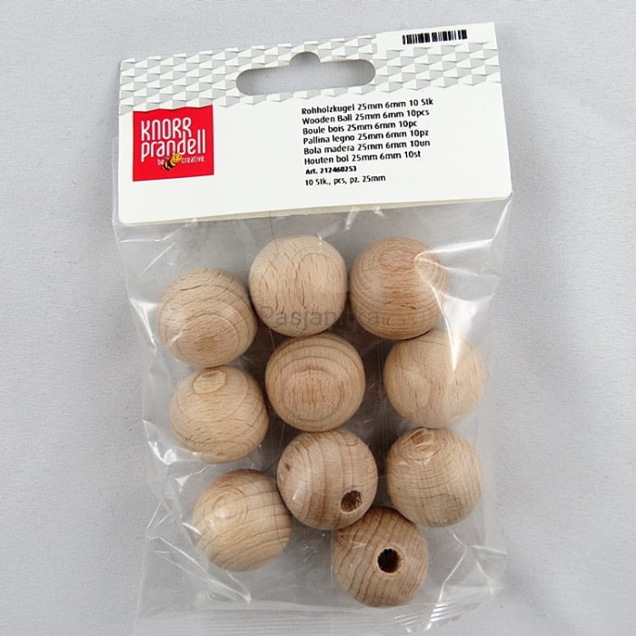 Drewniane koraliki 25 mm / 10 szt / KP