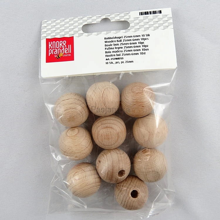Drewniane koraliki 25 mm / 10 szt / KP