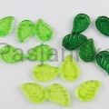 Koraliki plastikowe listki 9 x 14 mm / mix zielony 15 szt
