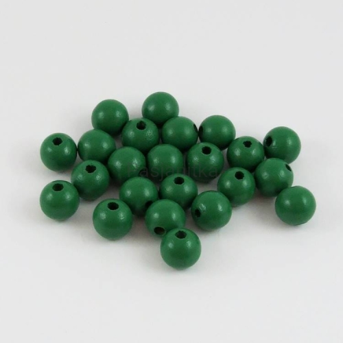 Drewniane koraliki 14 mm zielony / 10 szt