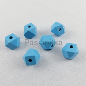 Drewniane koraliki 15 x 15 mm niebieski