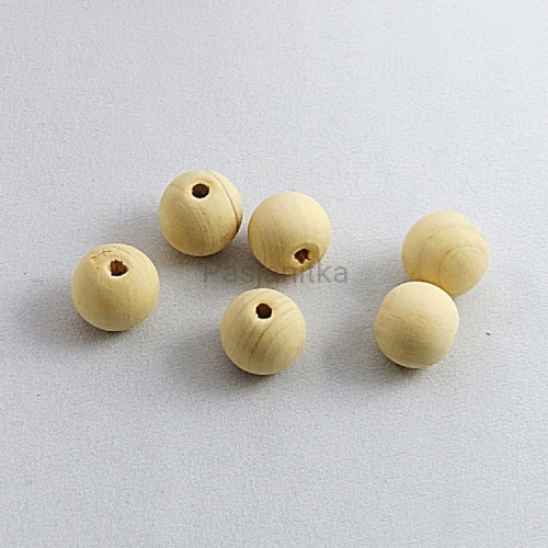 Drewniane koraliki 16 mm naturalne