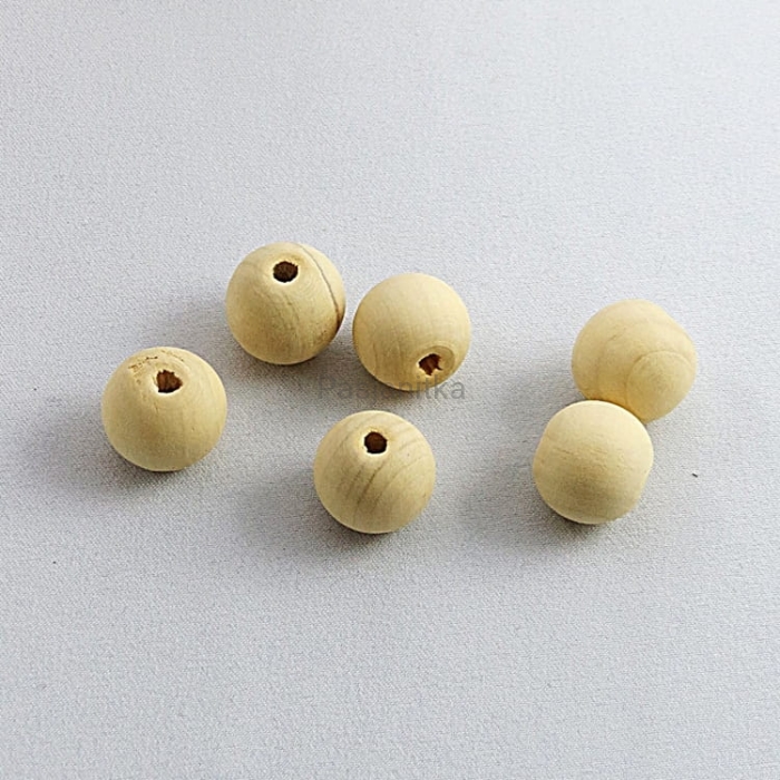 Drewniane koraliki 16 mm naturalne