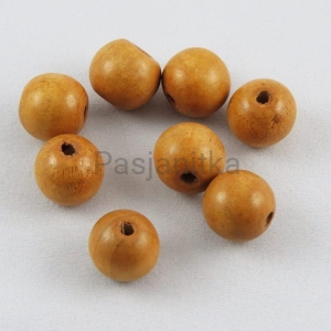 Drewniane koraliki 16 mm jasny brąz
