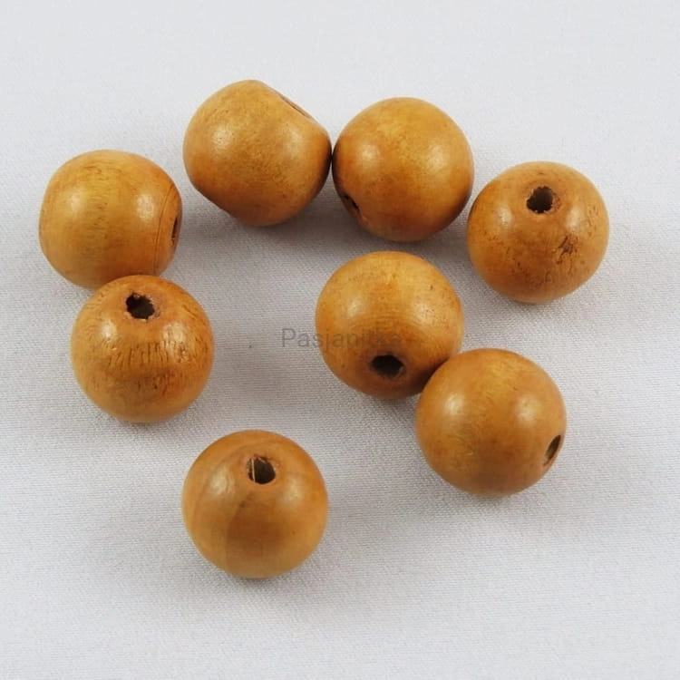Drewniane koraliki 16 mm jasny brąz