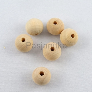 Drewniane koraliki 18 mm naturalne