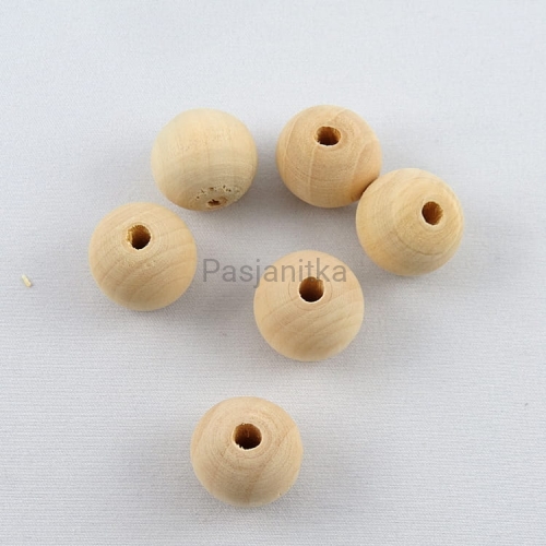Drewniane koraliki 18 mm naturalne