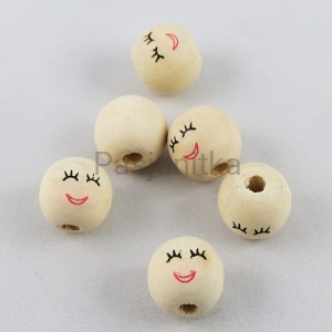 Drewniane koraliki buzia 18 mm jasny naturalny