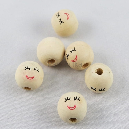 Drewniane koraliki buzia 18 mm jasny naturalny