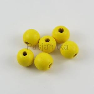 Drewniane koraliki 20 mm cytrynowy