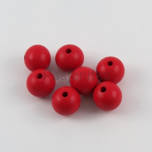Drewniane koraliki 20 mm czerwony