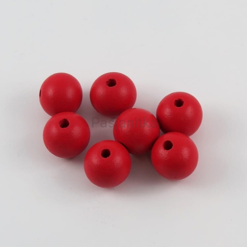 Drewniane koraliki 20 mm czerwony
