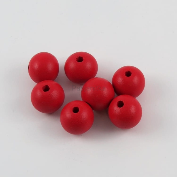 Drewniane koraliki 20 mm czerwony